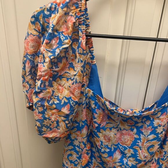 NWOT 1. STATE Anthropologie Women's Fairycore Milkmaid Short Sleeve Dress Sz M - Picture 6 of 7